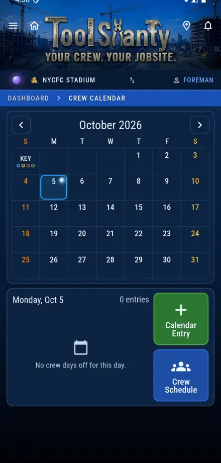 Crew Calendar